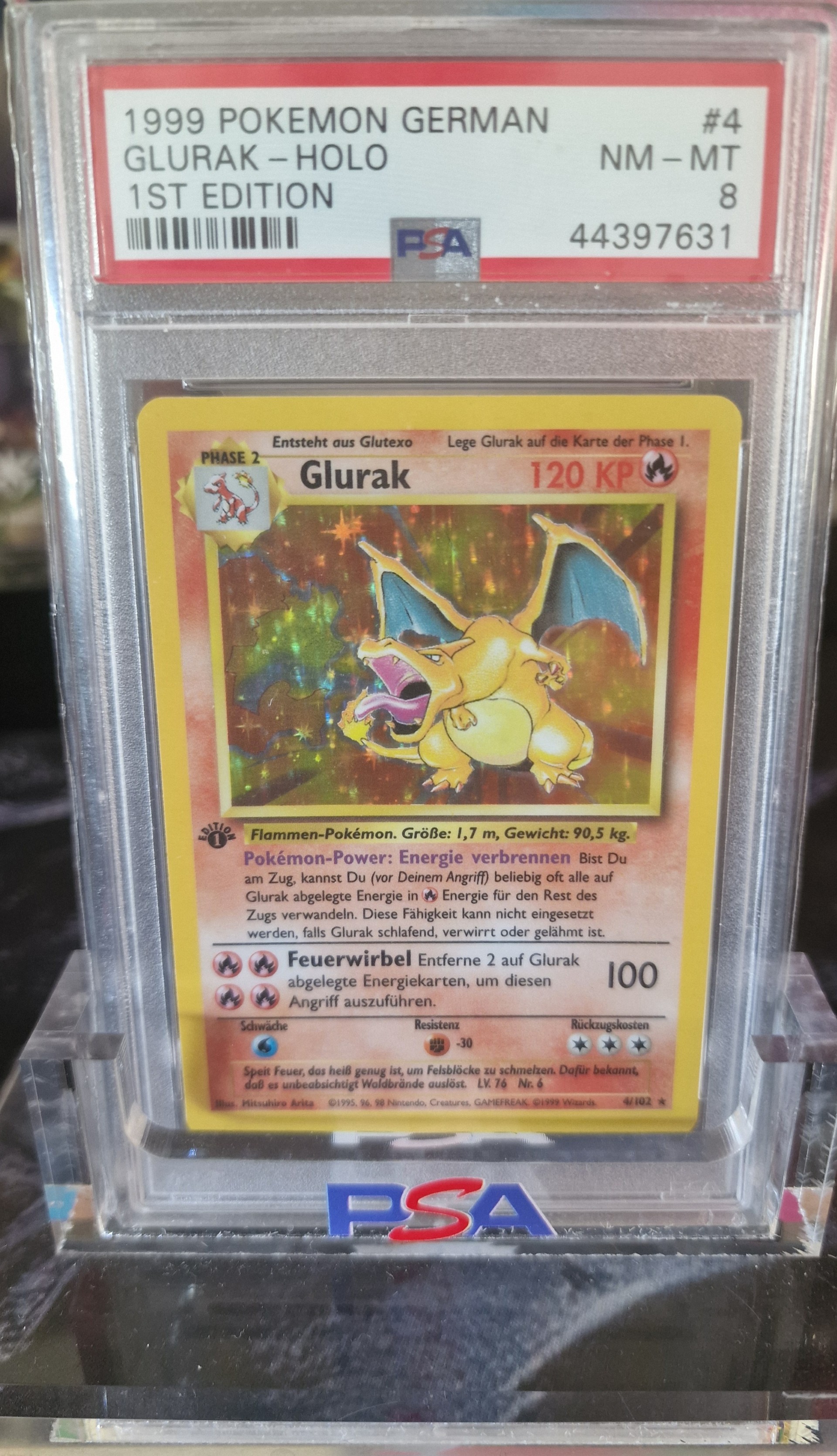 1999 Pokémon GERMAN GLURAK - HOLO 1ST EDITION NM - MT ***8***