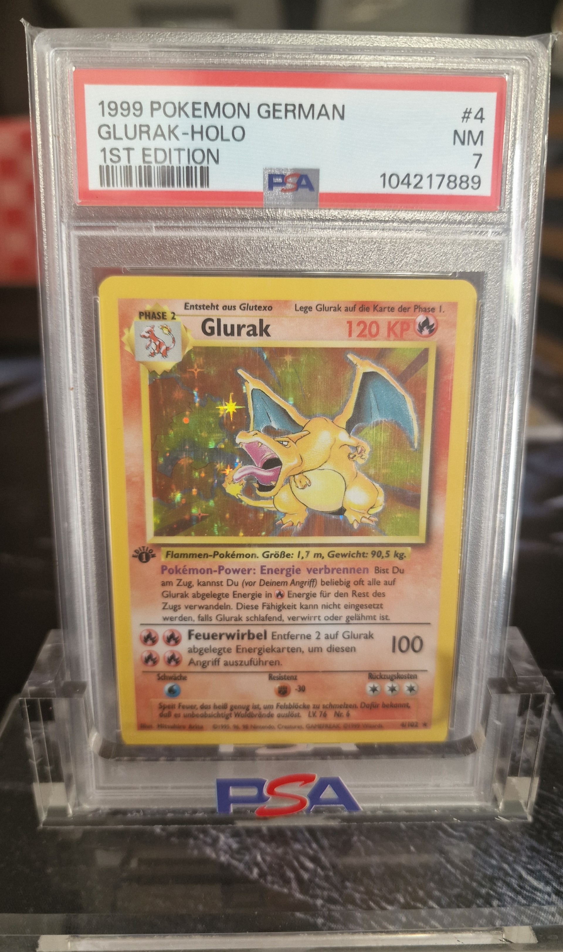 1999 Pokémon GERMAN GLURAK - HOLO 1ST EDITION NM - MT ***7***
