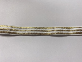 Hair tie / armband wit met gouden strepen