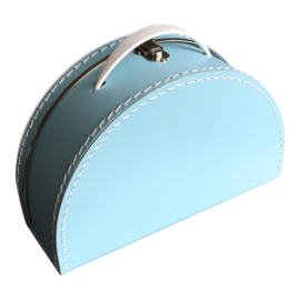 koffertje half rond baby blauw