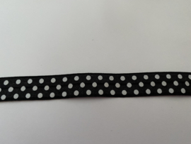 Hair tie / armband zwart witte stippen