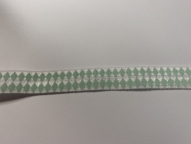 Hair tie / armband wit groene ruit