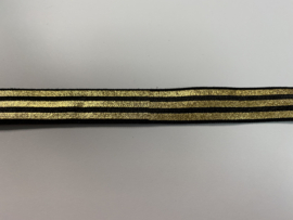 Hair tie / armband zwart gouden strepen