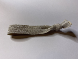 Hair tie / armband beige zilver