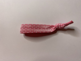 Hair tie / armband roos witte stippen