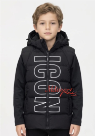 i-con jongens bodywarmer zwart.