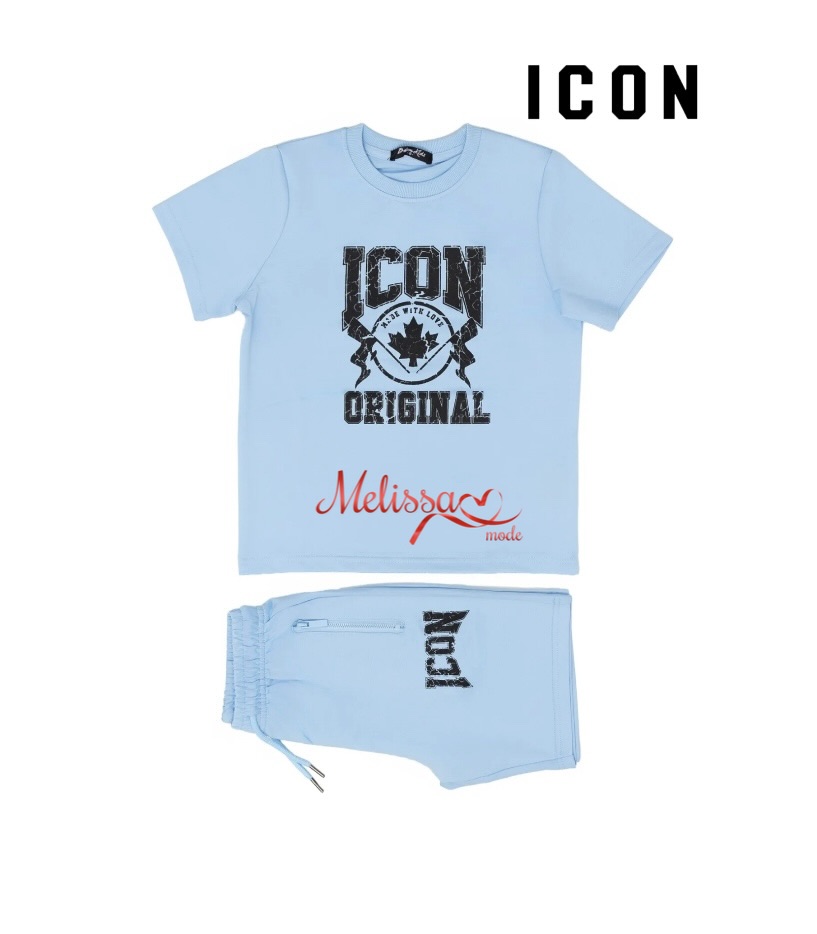 ' I-Con ' Tweedelige Jongens Setje blauw .