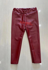 Lederlook Legging Bordo.