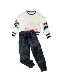 ‘ Nicol ’ meisjes lederlookbroek.