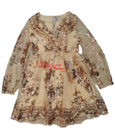 ‘Goud’ Meisjes glitter jurk,