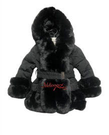 ‘Luna ‘ Fluffy bont zwart.