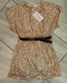 ‘Fanny ‘ Glitter jurk goud.