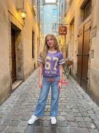 ' Six-Seven ' Meisjes glitter T shirt Paars .