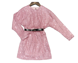‘Jenny ‘ Meisjes Glitter Dress Roze .
