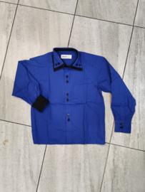 ‘Elias’ jongens blouse blauw/zwart.