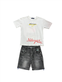 ‘Chicago’ Jongens t-shirt wit.