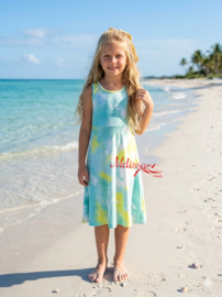 'Roya' meisjes Zomer jurk blauw.