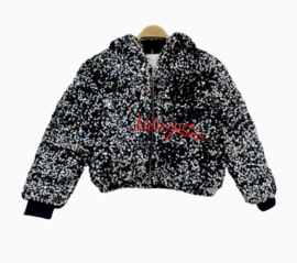 ‘Dani’ meisjes glitter jas zilver .