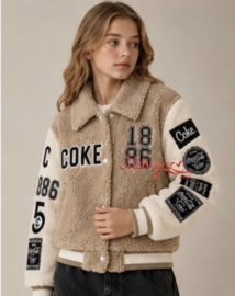 ' Teddey  ' Meisjes jas beige.