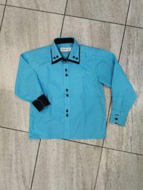 ‘Sammy’ blouse blauw/zwart.