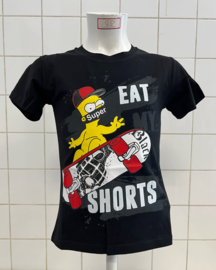 'Shorts' jongens  T-shirt Zwart.