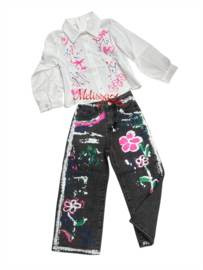 ‘ Bloem ’ Meisjes jeans broek .