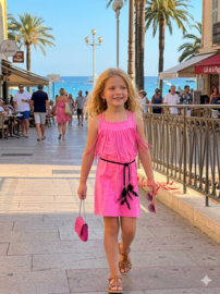 ‘Miranda ’ Ibiza stijl jurk roze.