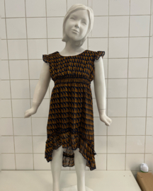 ‘Lola’ meisjes  jurk bruin .