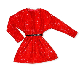 ‘Jenny ‘ Meisjes Glitter Dress rood.