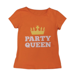 ' Queen ' Meisjes T shirt oranje .