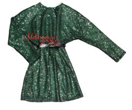 ‘Jenny ‘ Meisjes Glitter Dress Groen.