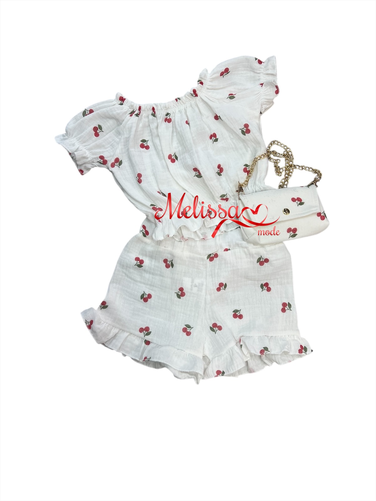 'Cherry ' Baby setje wit.