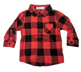 Rood /zwart Baby geruite blouse