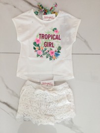 ‘Tropical ‘ meisjes setje wit.