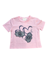 ‘ Bloemen’ meisjes  t shirts roze.