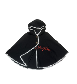 Strik Poncho zwart .