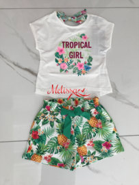 ‘Ananas ‘ meisjes setje wit.