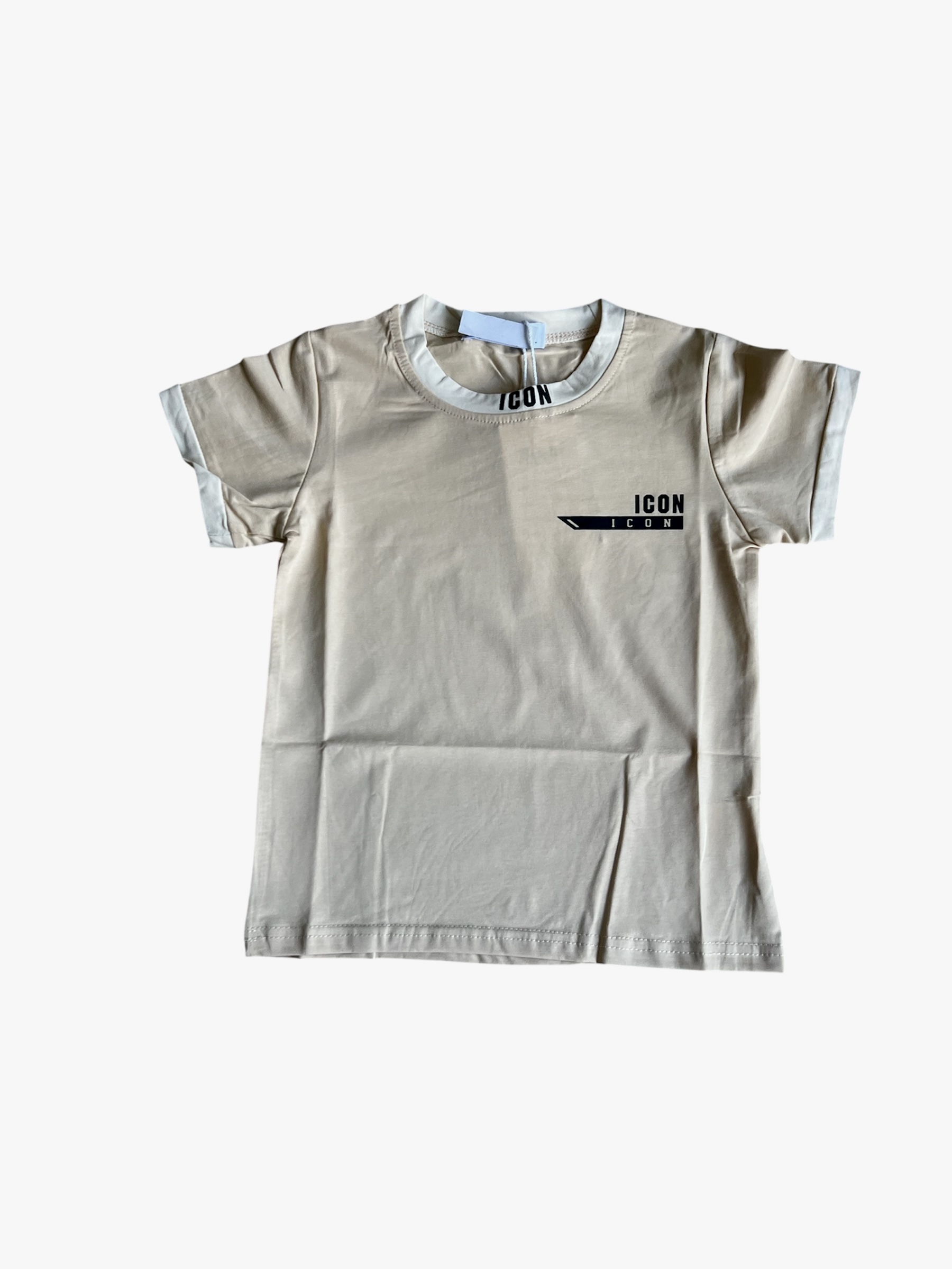 'I-Con' Baby T-shirt Crème.