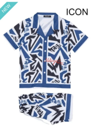 'I-Con ' Tweedelige Jongens Setje Blauw .