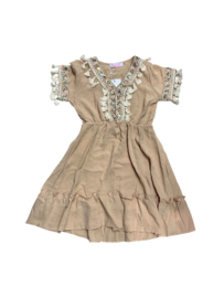 ' Ibiza' meisjes Dress bruin.