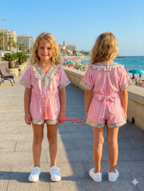 'Ibiza'  meisjes Jumpsuit Roze.