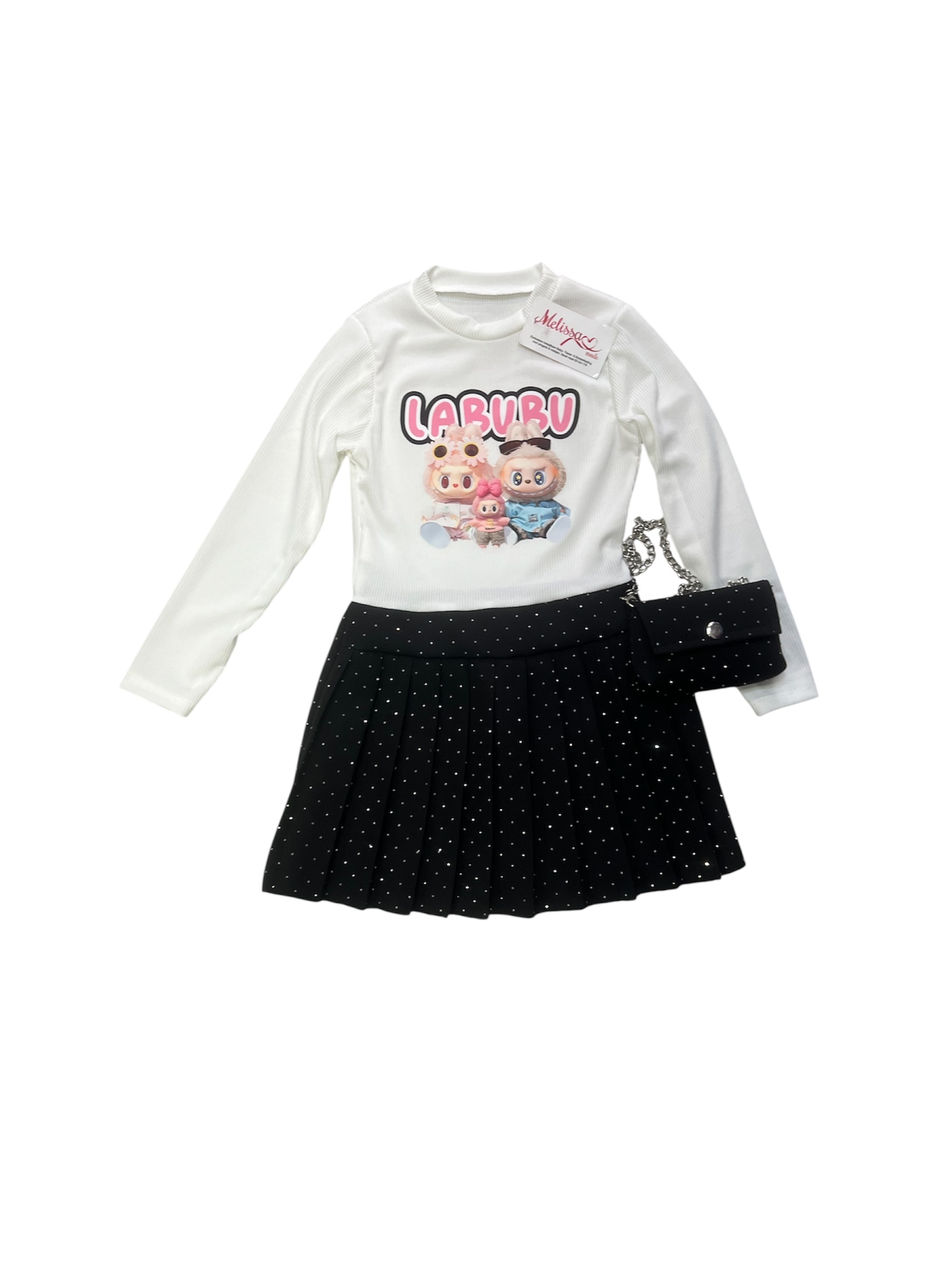 ‘Labubu ' meisjes Dress zwart.