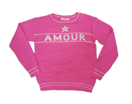 ‘Amour’ meisjes trui fucsia.