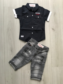 “Ribben” short broek licht grijs