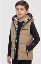 ' I-Con ' jongens bodywarmer crème.