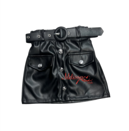 Baby lederlook  rok zwart.