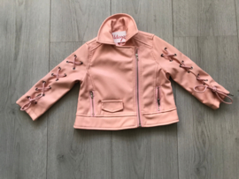 'Caro' ledere look baby jas rosé .