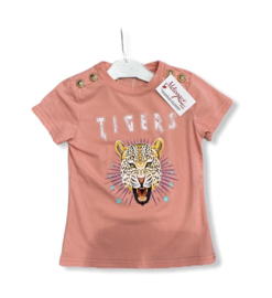 ‘Tijger ‘ T-shirt roze.