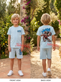 'I-Con ' Tweedelige Jongens Setje Blauw .