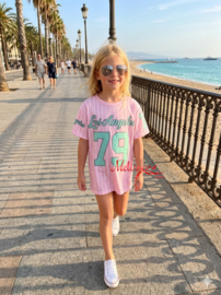 'New York  ' Meisjes tuniek Roze.